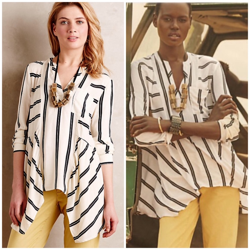 Maeve Lightweight  Laiken Silk Henley Blouse